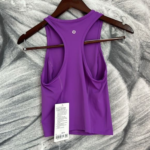 Lululemon NULUX RACERBACK CROPPED RUN TANK TOP size 4 MOONLIT MAGENTA NWT - Picture 2 of 6